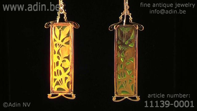 Plique ajour enamel Art Nouveau earrings emaille a fenetre. (Adin reference: 11139-0001) смотреть онлайн
