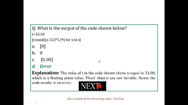 Python - Multiple choice questions and answers with Explanation - Part 2 смотреть онлайн