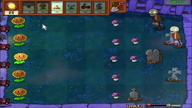 Plants vs Zombies Walkthrough Part 8 Level 2-1 смотреть онлайн