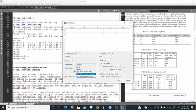 LaTeX: build tables and long tables in LaTeX | Texmaker || 04 смотреть онлайн
