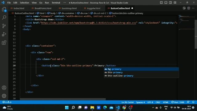 Bootstrap Button Outline: Creating Modern and Sleek UI  |  Bootstrap Tutorials #bootstrap