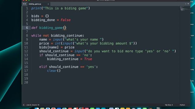 BIDDING GAME || PYTHON PROJECT-3 #python #computerscience смотреть онлайн