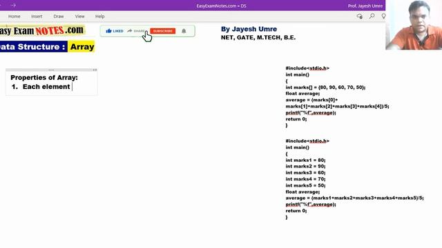 Array in Data Structure | Properties | Advantages | Programs | Examples | Jayesh Umre смотреть онлайн