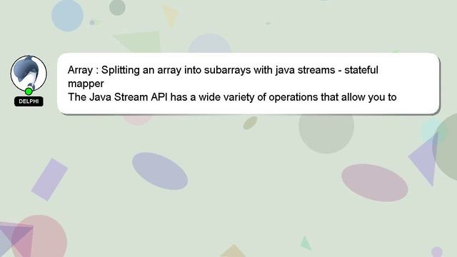 Array : Splitting an array into subarrays with java streams - stateful mapper смотреть онлайн