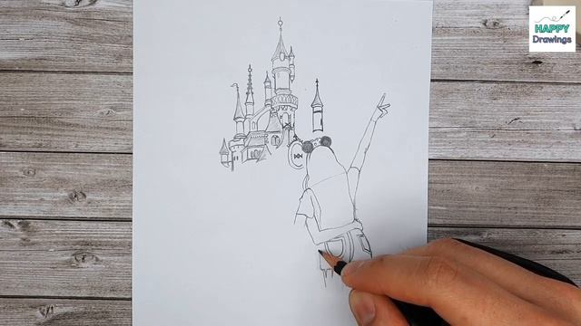 How to Draw two best friends at Disneyland | Happy Drawings | Relaxing piano смотреть онлайн