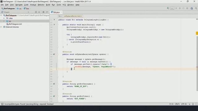 Телеграм Бот на Java #1 / Java Telegram Bot #1 смотреть онлайн