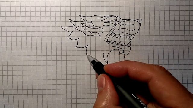 Как нарисовать ГЕРБ СТАРКОВ | Лютоволк Старков | Простые рисунки смотреть онлайн