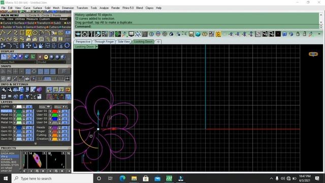 RP jewellery design class no 3|Matrix 9.0 | jewellery course| command Array polar | learn matrix | смотреть онлайн