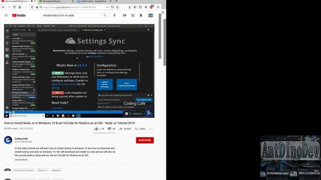 Antdinodev - Learn javascript with me | Install Node JS смотреть онлайн