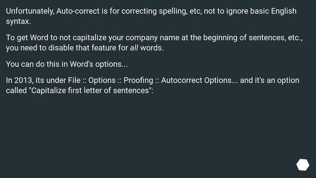 Force Microsoft Word to NEVER auto-capitalize the name of my company смотреть онлайн