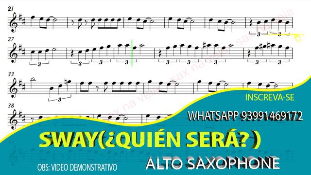 Sway(¿Quién será? )- Alto Saxofone Eb VideScore смотреть онлайн