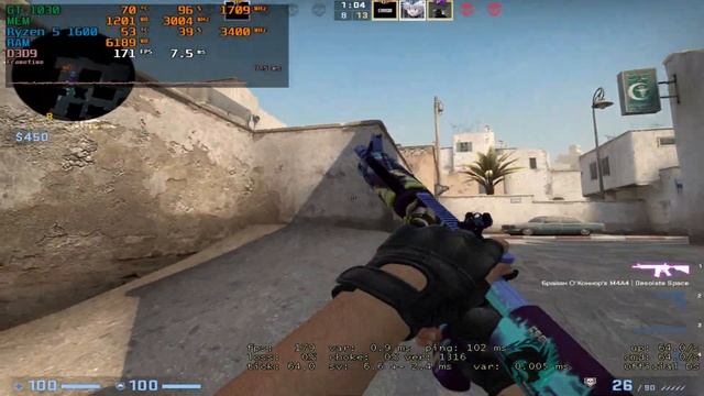CS:GO : GT 1030 2GB + Ryzen 5 1600 смотреть онлайн