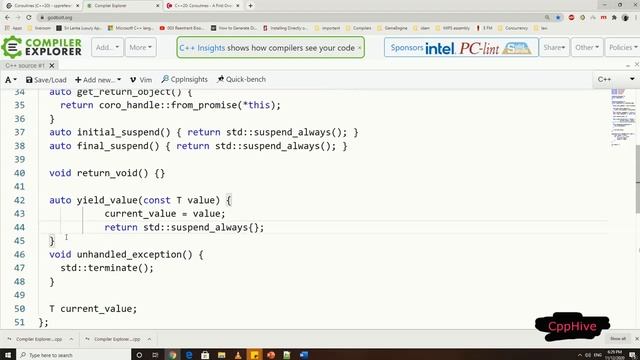 C++20 Coroutines Part 3 : Implementing Lazy generators with Coroutines смотреть онлайн