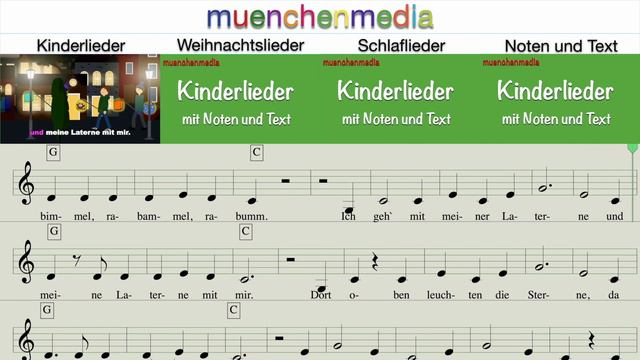 Noten für Kinderlieder - Ich geh mit meiner Laterne - Kinderlieder deutsch - muenchenmedia смотреть онлайн