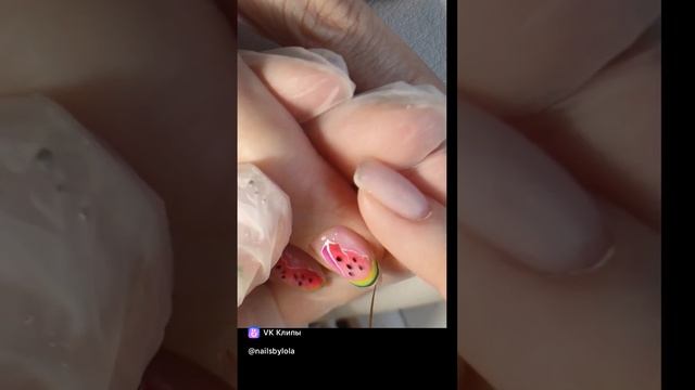 Кусочек арбуза на ногтях ? смотреть онлайн