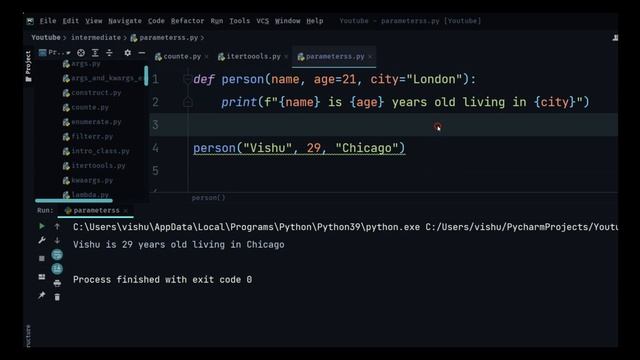 Optional Parameters | Python Intermediate Tutorials смотреть онлайн