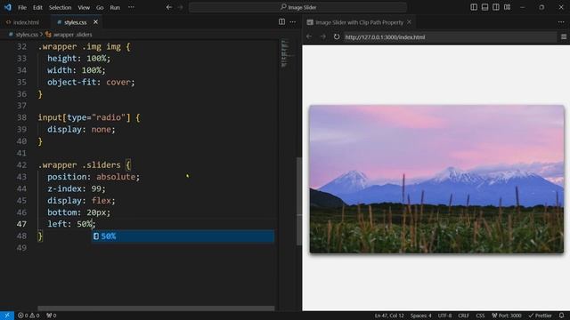Image Slider with Clip Animation using HTML and CSS смотреть онлайн