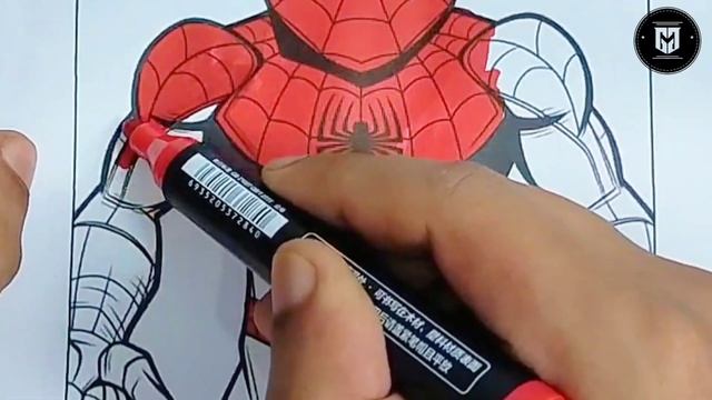 Coloring Spiderman Little Muscle Marvel Heros Coloring Pages - Spiderman Coloring Pages смотреть онлайн