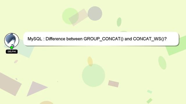 MySQL : Difference between GROUP_CONCAT() and CONCAT_WS()? смотреть онлайн