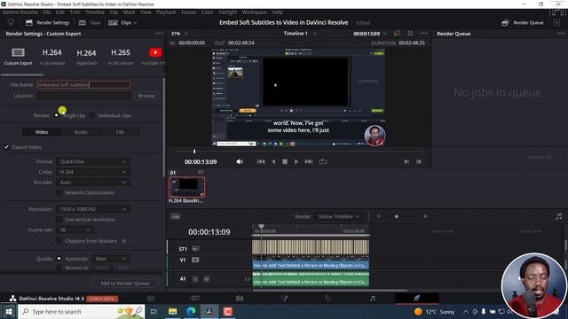 How to Embed Soft Subtitles to Video in DaVinci Resolve Studio смотреть онлайн
