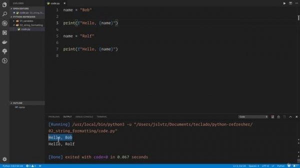 02 - A Full Python Refresher - 004 String formatting in Python