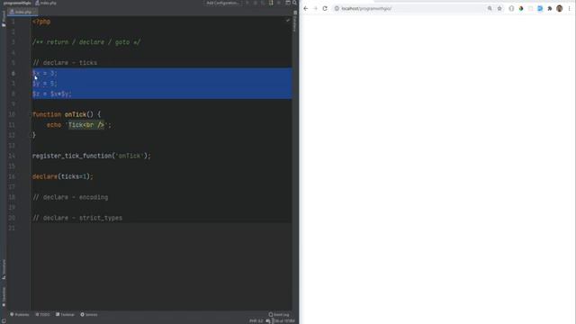 9 PHP Return, Declare & Tickable Statements - Full PHP 8 Tutorial смотреть онлайн