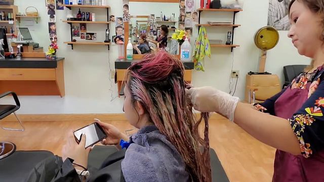 CPR,Joico Eraser fuchsia pink to blonde highlights смотреть онлайн