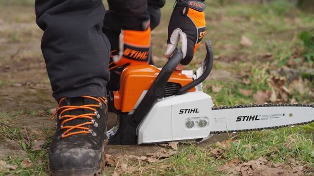 STIHL MS 170 petrol | How to ground start your chainsaw | Instruction смотреть онлайн