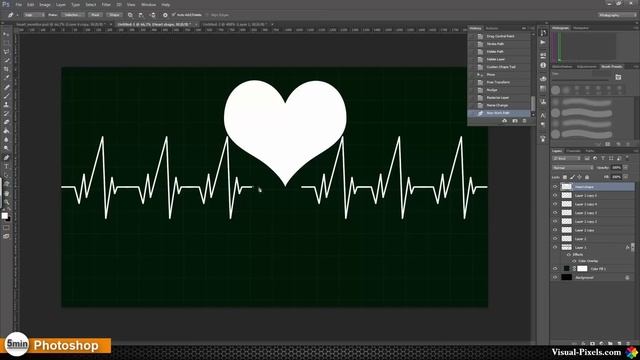 Photoshop Tutorial: How to Create a Heart monitor as Heart Shape смотреть онлайн