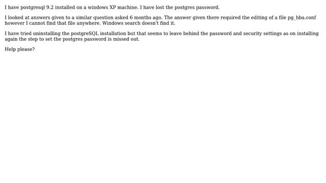 Databases: Lost postgreSQL password in Windows installation смотреть онлайн