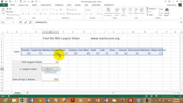 Find Nth Largest Value in Excel смотреть онлайн