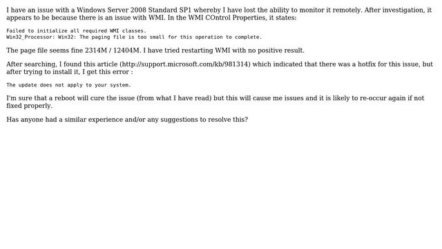 DevOps & SysAdmins: WMI Issue - The paging file is too small for this operation to complete смотреть онлайн