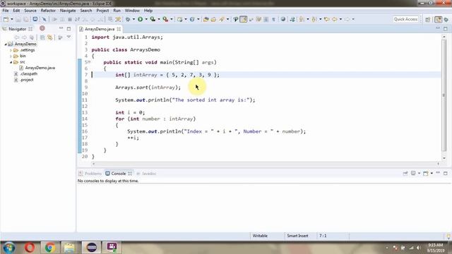How to sort the intArray? | sort(int[] a) method of Java.util.Arrays Class смотреть онлайн