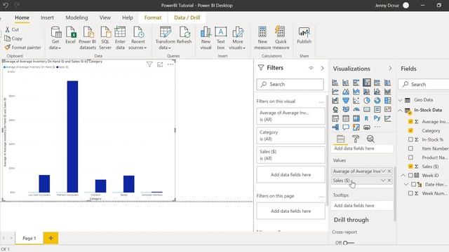 Displaying data using Bar charts in Power BI смотреть онлайн
