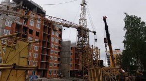 Башенный кран - монтаж 5-й день ч.3