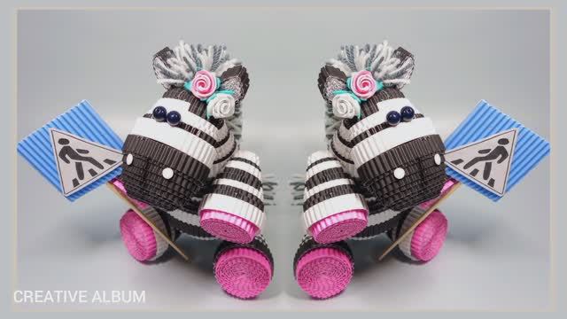 "Зебра с дорожным знаком" - поделка из гофрокартона на конкурс ПДД смотреть онлайн
