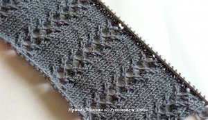 Красивый и необычный ажур - миниатюрная веточка спицами