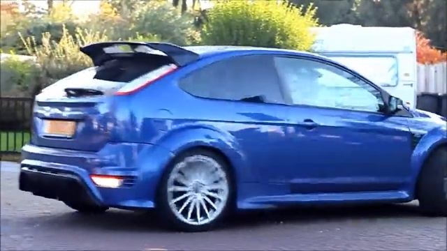 Blue-Coloured Ford Focus RS 2009 Starts-Up & Drives Away