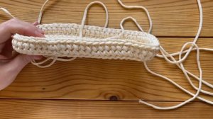 Сумка крючком из хлопкового шнура/Шоппер на лето