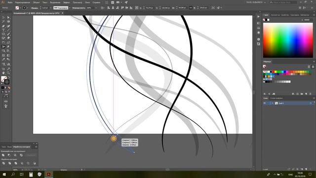 Рисование монохромного фона из кривых линий в Adobe illustrator смотреть онлайн