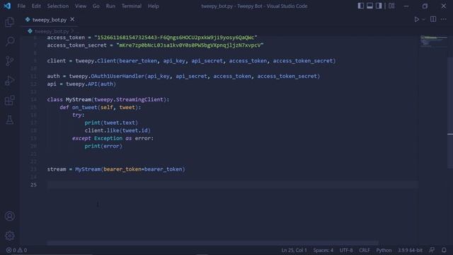 How to Create a Twitter Like Bot using Tweepy [Python Tutorial] смотреть онлайн