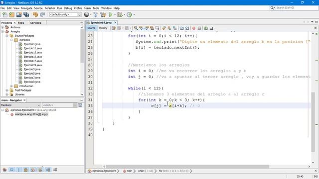 66 . Curso de Java II Arreglos II Ejercicio - Mezclar 2 arreglos dada a una serie de 3 en 3 смотреть онлайн