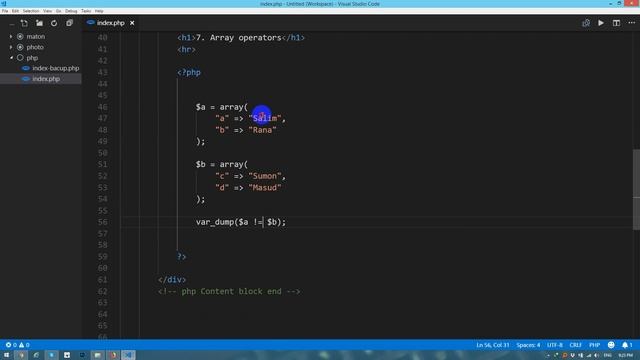 PHP Fundamentals Bangla Tutorial Part-17 (Array Operators) смотреть онлайн