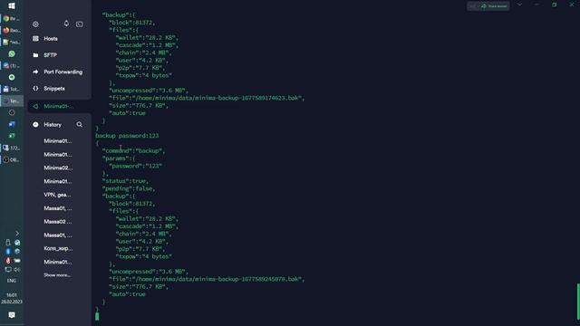 Нода #Minima (включить автобекап, скачать бекап, удалить бекап) смотреть онлайн