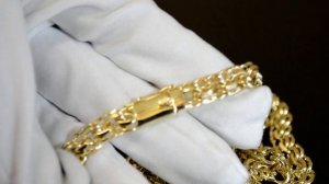 Мужская цепочка из жёлтого золота плетения Бисмарк Ручной (вес 78,4 гр.)