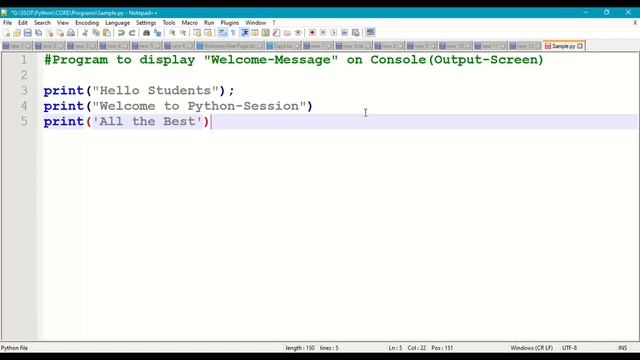 4. Working with Python First Program || Python .py Script Files || Flow of Execution of Python Prog смотреть онлайн