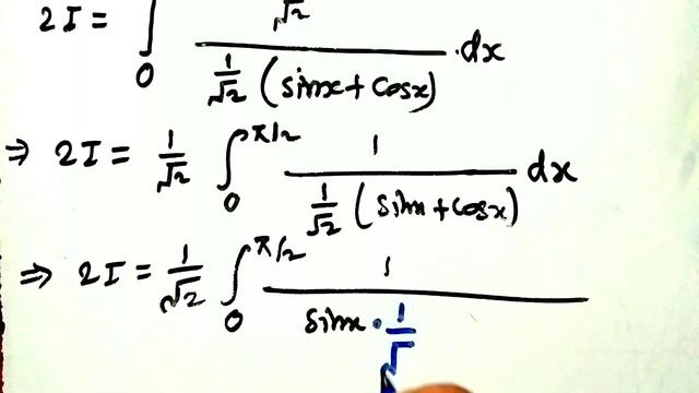 Prove that integral of cos square x upon sinx plus cosx dx from 0 to pi by 2 equal 1/√2 log(√2 + 1) смотреть онлайн