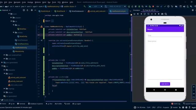 Kotlin - Inserting Data from Add Note UI Room 4 смотреть онлайн