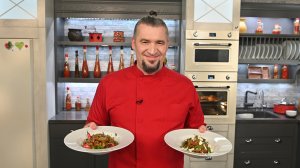 Говяжья печень с баклажанами. Теплый салат из баклажанов