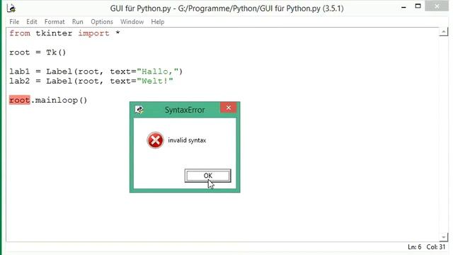 002 GUI mit Python: Labels смотреть онлайн